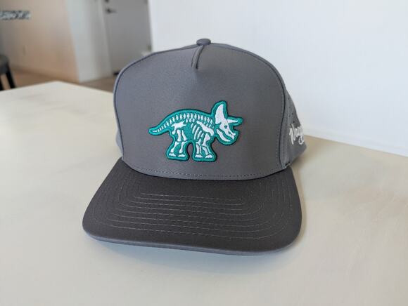 waggle Other - Waggle Golf Gray Triceraputts Dinosaur Triceratops Logo OG Snap Back Hat Cap